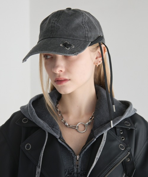 Spielio キャップ 帽子 「Spielio」Dove and cord design cap/ ハトメ