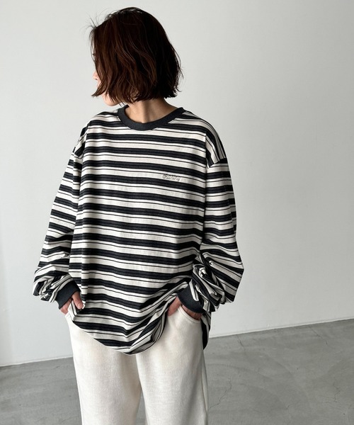 「CANAL JEAN」 長袖カットソー ONE SIZE グレー レディース CANAL JEAN 「CANAL JEAN」 長袖カットソー ONE SIZE グレー