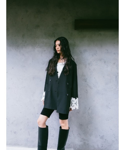 sahara（サハラ） ジャケット ノーカラージャケット Lace Cuff Over