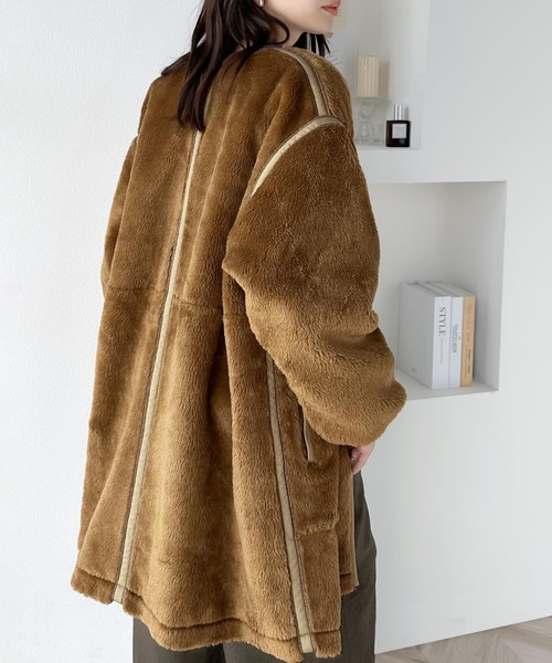 「Java」 ノーカラージャケット SMALL ブラウン レディース_画像2