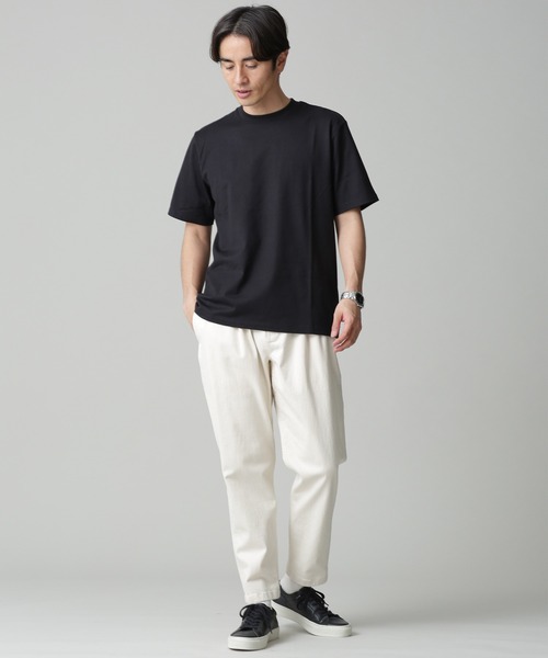 「NANO universe」 7分袖Tシャツ L ホワイト メンズ