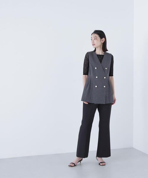 【美品】NATURAL BEAUTY BASIC メタルボタン ペプラム ジレ NATURAL BEAUTY BASIC コート アウター メタルボタンペプラム
