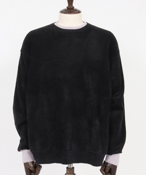 セーター ニット mn3143-シャギー-配色PO-サイセンタク プルオーバー