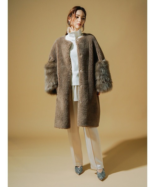 CELFORD（セルフォード） ノーカラーコート 36 ベージュ レディース