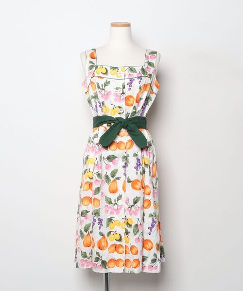 【美品】M'S GRACY エムズグレイシー ノースリーブ ワンピース 40 M'S GRACYエムズグレイシー カクテル柄フレアワンピース