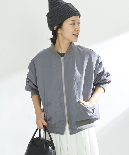 plage（プラージュ） ジップアップブルゾン FREE グレー レディース