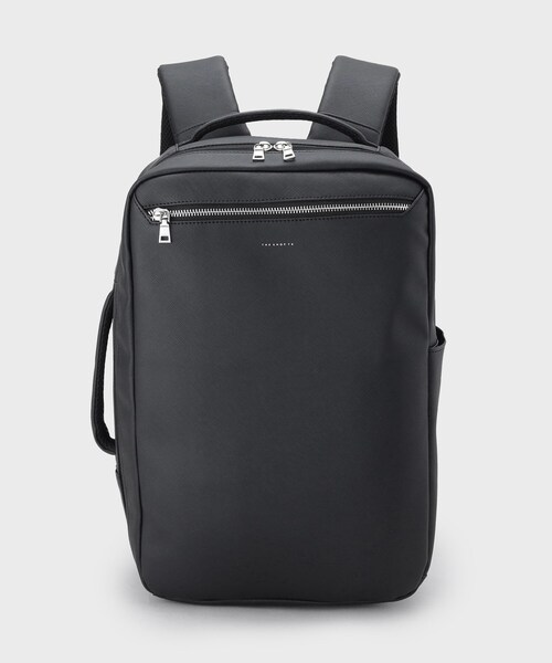 ディーゼル 2way レザー 高密度 ナイロン ロゴ リュック ブラック DIESEL（ディーゼル）の「レディース リサイクルナイロン＆レザー