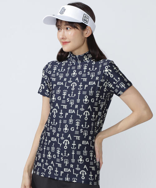 PEARLY GATES tシャツ 「PEARLY GATES」アンカーロゴ柄プリント