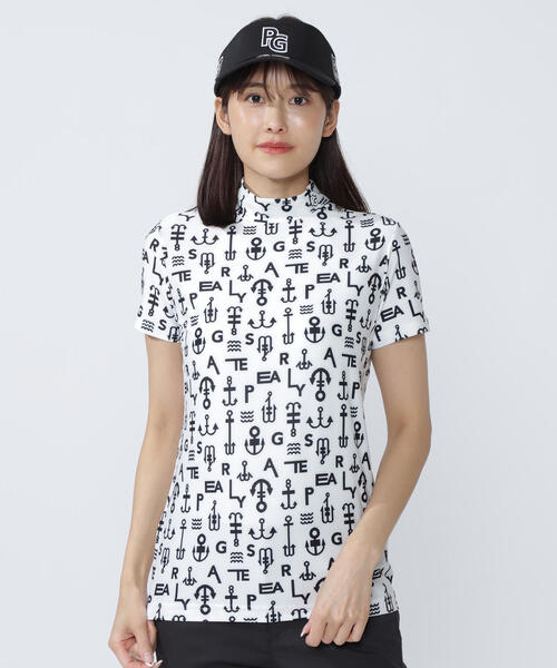 PEARLY GATES tシャツ 「PEARLY GATES」アンカーロゴ柄プリント