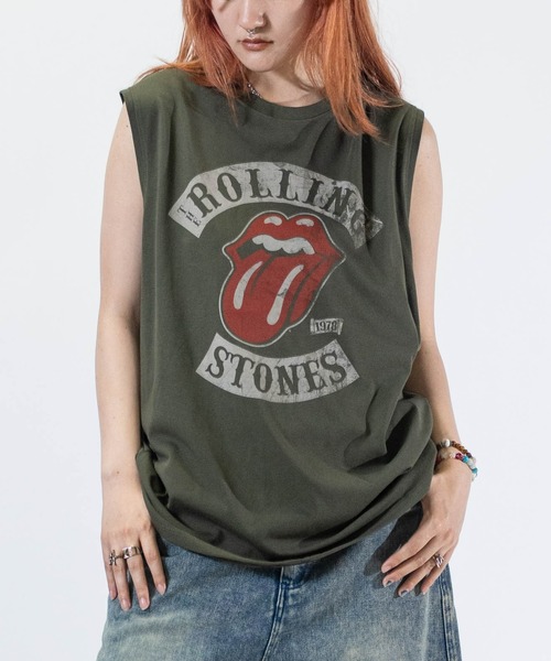 「JOHN'S CLOSET」 「ROLLING STONES」ノースリーブトップス X-LARGE グリーン メンズ_画像4