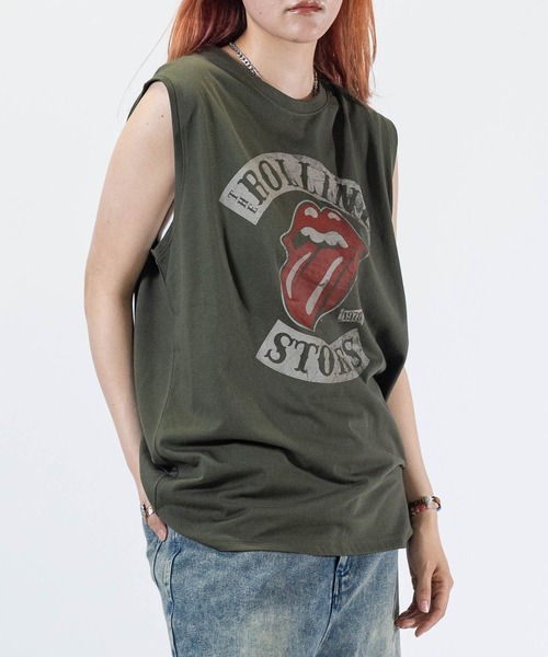 「JOHN'S CLOSET」 「ROLLING STONES」ノースリーブトップス X-LARGE グリーン メンズ_画像5
