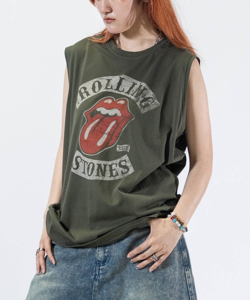 「JOHN'S CLOSET」 「ROLLING STONES」ノースリーブトップス X-LARGE グリーン メンズ_画像6