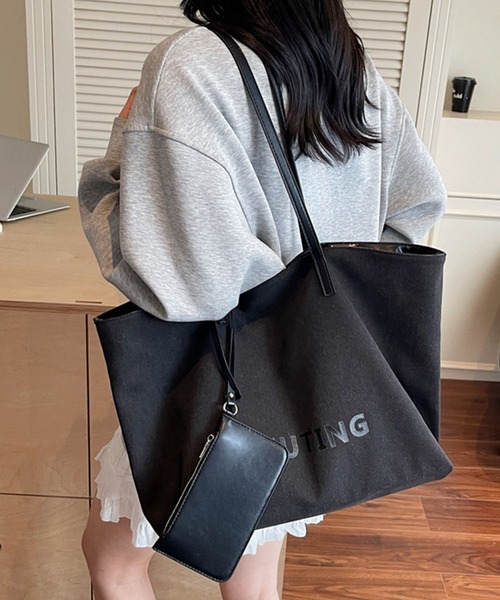 meJane（ミージェーン） トートバッグ ポーチ付き ロゴキャンバス
