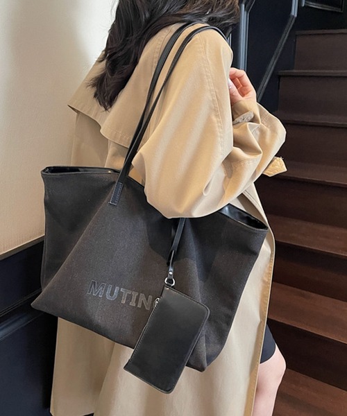 meJane（ミージェーン） トートバッグ ポーチ付き ロゴキャンバス