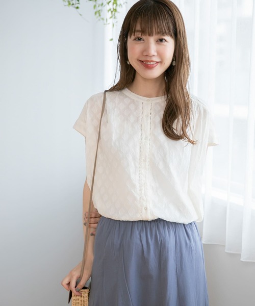 「URBAN RESEARCH Sonny Label」 半袖ブラウス FREE ブルー レディース_画像3