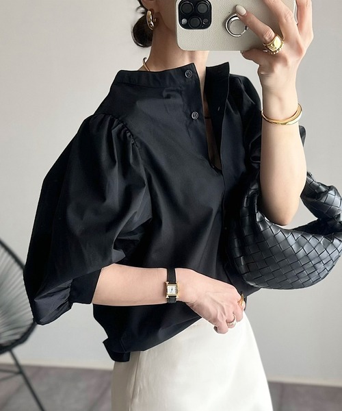 「andme」 「alma design」7分袖ブラウス M オフホワイト レディース_画像5