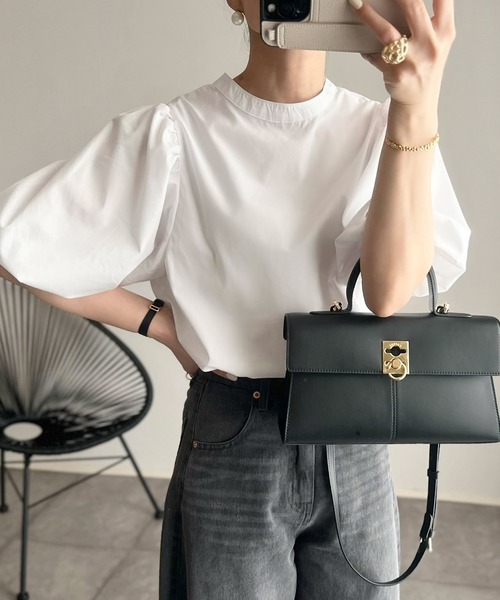 「andme」 「alma design」7分袖ブラウス M オフホワイト レディース_画像6