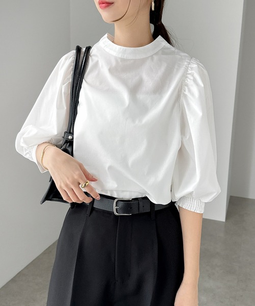 「andme」 「alma design」7分袖ブラウス M オフホワイト レディース_画像7