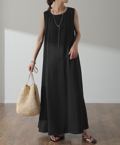 「HUG.U」 ノースリーブワンピース - ブラック レディース_画像4