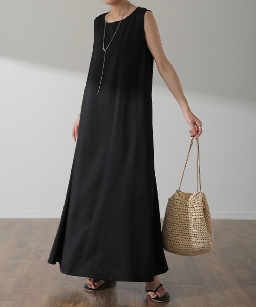 「HUG.U」 ノースリーブワンピース - ブラック レディース_画像8