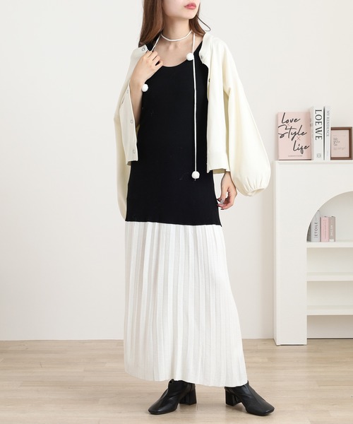 FUNALIVE（ファンアライブ） ワンピース ニット切替プリーツ