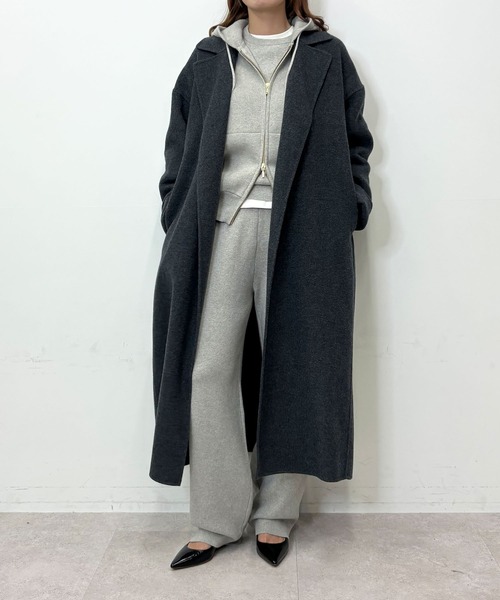 N.O.R.C パーカー コットンカシミヤニットジップフーディー レディース
