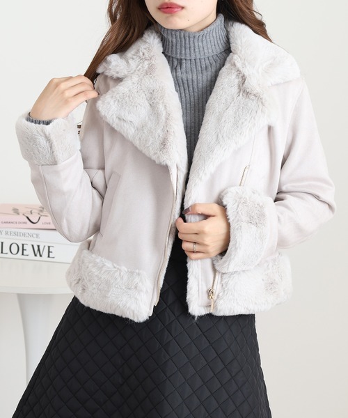 美品 ジュエティ ライダース レザー かっこいい 大人 ファー もこもこ 楽天市場】レザージャケット ライダースジャケット フェイクファー