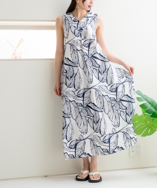 「a lot of love」 ノースリーブワンピース FREE ブルー レディース_画像4