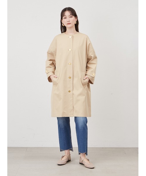 Mila Owen（ミラオーウェン） ノーカラーコート 1 ネイビー レディース