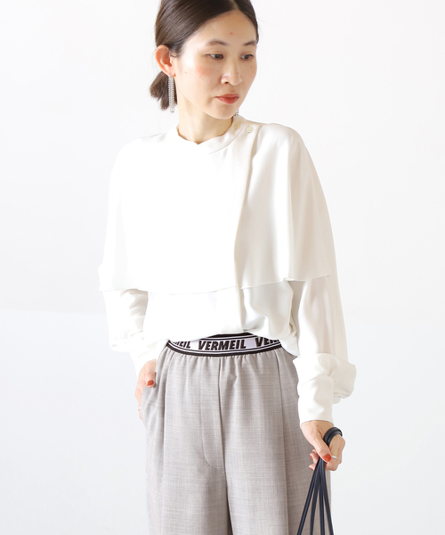 「VERMEIL par iena」 長袖ブラウス FREE ネイビー レディース_画像5