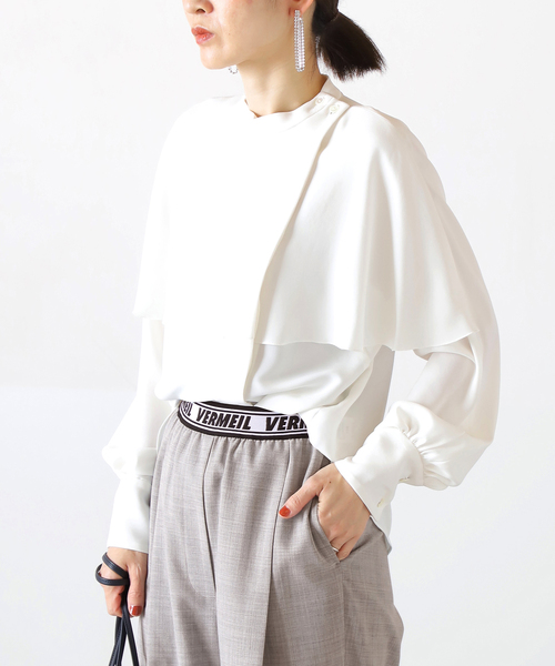 「VERMEIL par iena」 長袖ブラウス FREE ネイビー レディース_画像6