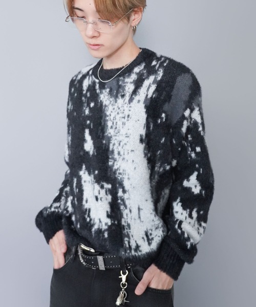 SPINNS（スピンズ） セーター ニット 短丈シャギー柄ニット/アート