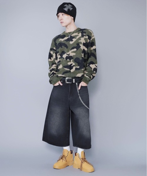 SPINNS（スピンズ） セーター ニット 短丈シャギー柄ニット/アート