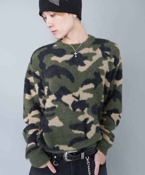 SPINNS（スピンズ） セーター ニット 短丈シャギー柄ニット/アート