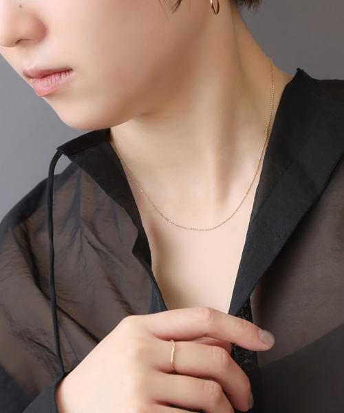 ネックレス K10 レディース Lilas ネックレス グリッターチェーン65cmネックレス K10 レディース