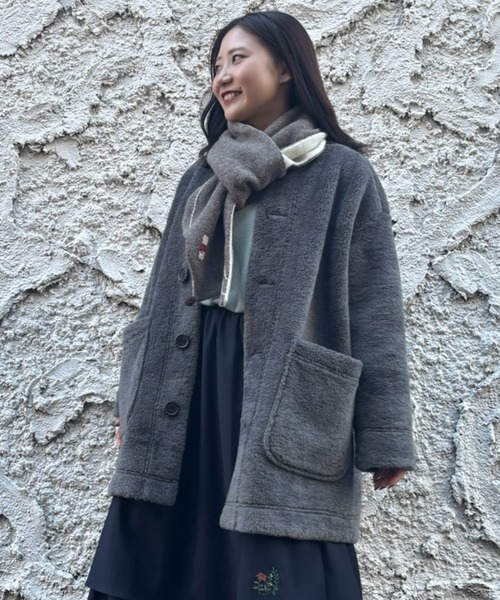 SUPER HAKKA（スーパーハッカ） ノーカラーコート コート ボンディング