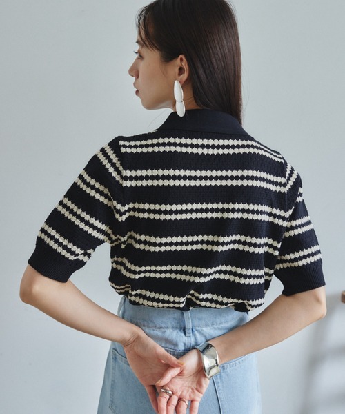 「VANNIE U」 半袖ニット FREE アイボリー レディース_画像8