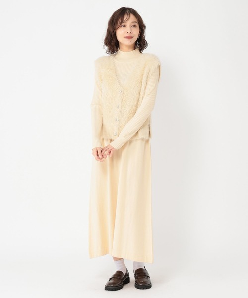 studio CLIP（スタディオクリップ） ワンピース シャギーベスト×ニット