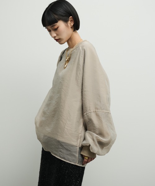 「Shelly island」 スウェットカットソー FREE グレイッシュベージュ レディース_画像3