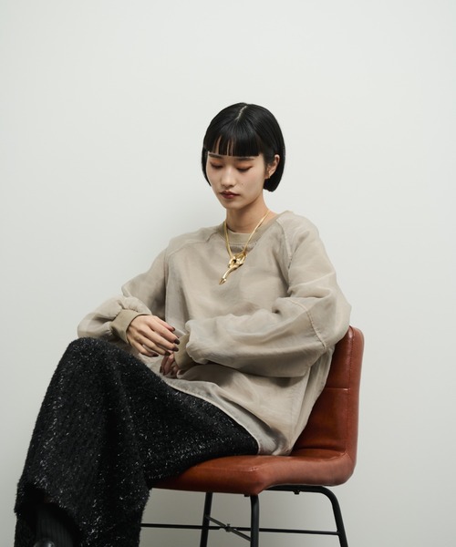 「Shelly island」 スウェットカットソー FREE グレイッシュベージュ レディース_画像5