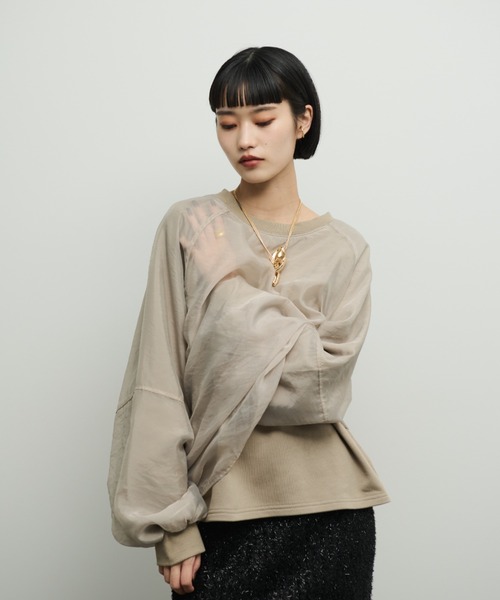 「Shelly island」 スウェットカットソー FREE グレイッシュベージュ レディース_画像6