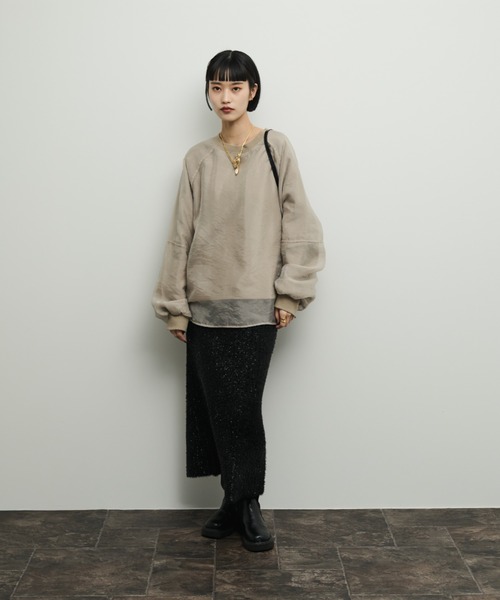 「Shelly island」 スウェットカットソー FREE グレイッシュベージュ レディース_画像7