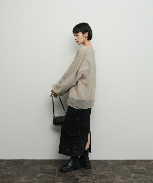 「Shelly island」 スウェットカットソー FREE グレイッシュベージュ レディース_画像8