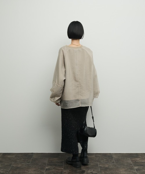 「Shelly island」 スウェットカットソー FREE グレイッシュベージュ レディース_画像9