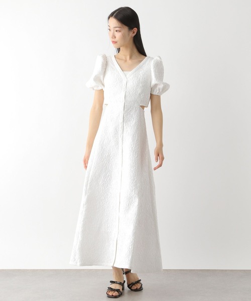 「Heather」 半袖ワンピース S オフホワイト レディース_画像3