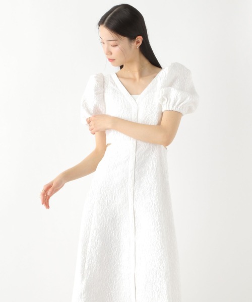 「Heather」 半袖ワンピース S オフホワイト レディース_画像9