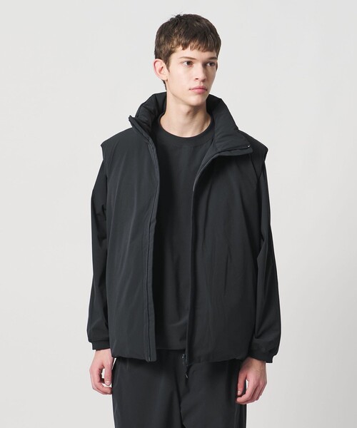   黒 ダウンベスト MEN ハイブリッドダウンベスト ブラック