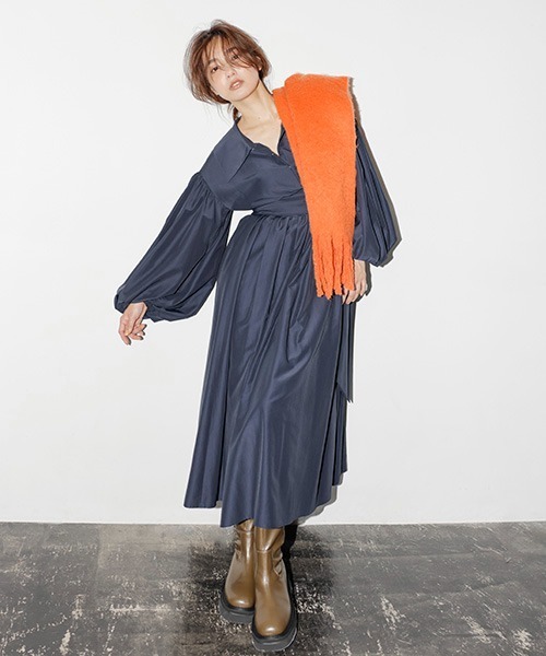 「FRAY I.D」 長袖ワンピース 1 ネイビー レディース_画像8