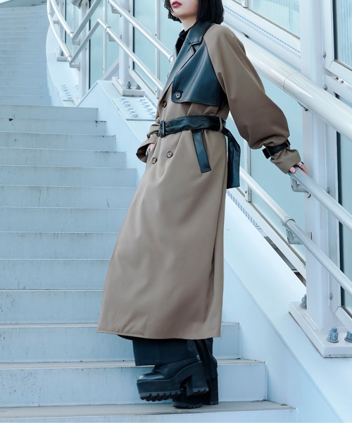 「Ellno Loset」 トレンチコート MEDIUM ベージュ メンズ_画像4