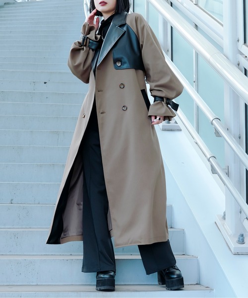 「Ellno Loset」 トレンチコート MEDIUM ベージュ メンズ_画像5